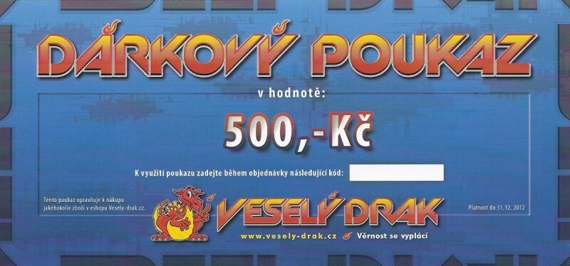 Dárkový poukaz (voucher) v hodnotě 500,- Kč