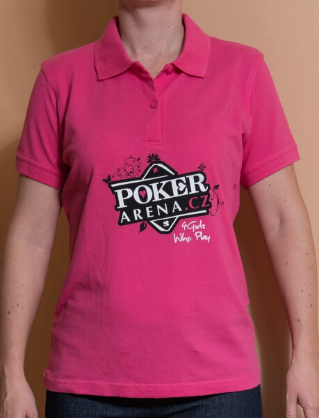 Růžové dámské polo tričko Poker-Arena.cz, velikost L