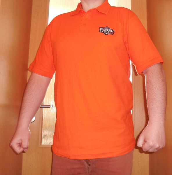 Levně Oranžové polo tričko s logem Poker-Arena.cz, velikost M, L, XL, XXL