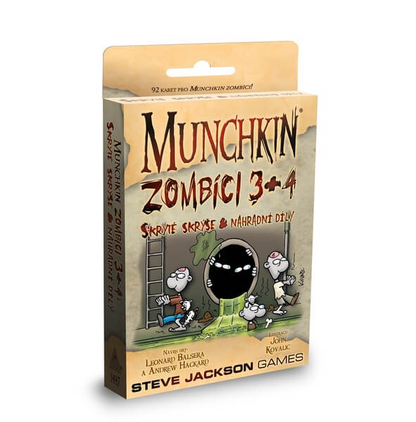 Desková karetní hra Munchkin - Zombíci 3+4: Skryté skrýše a Náhradní díly v češtině