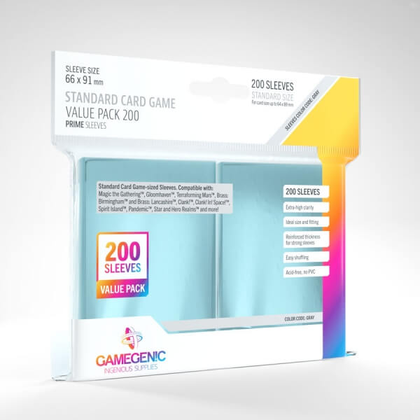 Obaly na karty Gamegenic Prime Standard Card Game Value Pack - 200 ks