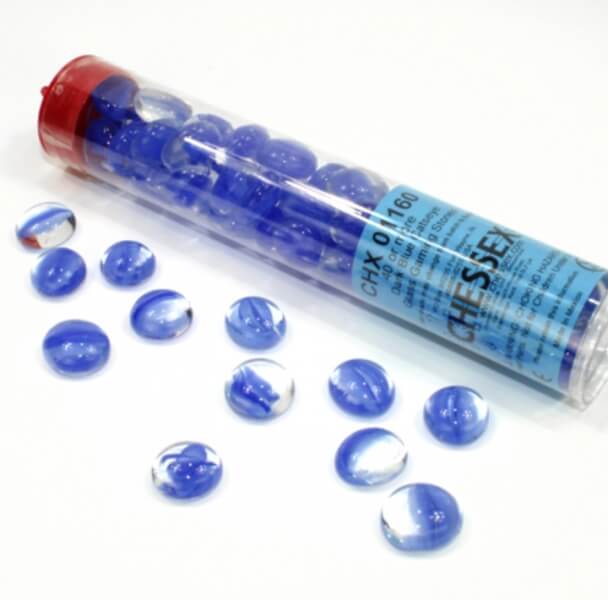 Chessex skleněné žetony countery tmavě modré Dark blue – 40 ks