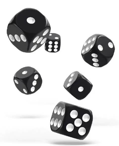 Levně Chessex Opaque 16mm d6 with pips Dice Blocks (12 Dice) - Black w/white