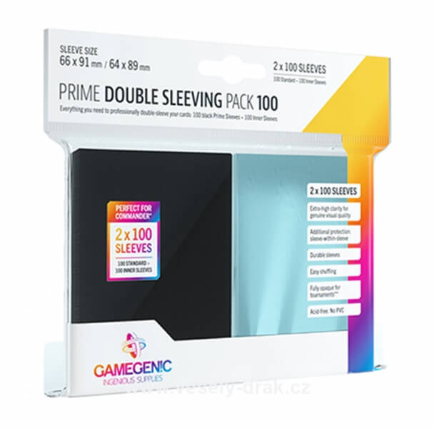 Obaly na karty Gamegenic DOUBLE PACK Clear/Black - 2x100 ks