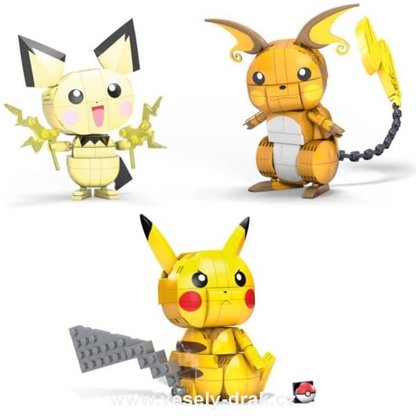 Pokémon Set Pikachu Evolution Trio  - Mega Construx 13 cm