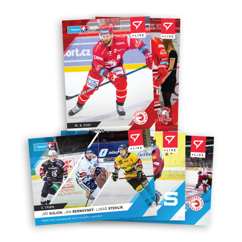 Levně Hokejové karty Tipsport ELH 2021-22 - Live Set 2. týdne (5 karet)