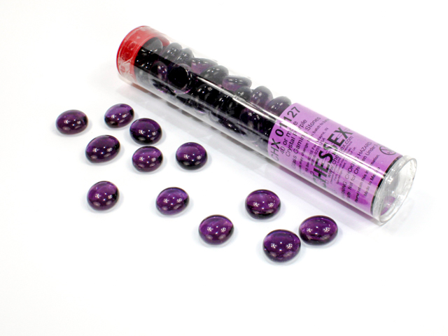 Chessex Gaming Glass Stones in Tube Purple (žetóny) - 40 ks