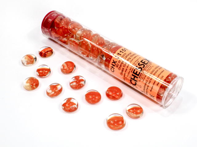 Levně Chessex Gaming Glass Stones in Tube Catseye Orange (žetony) – 40 ks