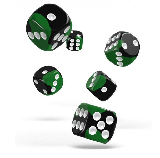 Sada kostek Oakie Doakie Dice Glow in the Dark 16 mm D6 - Biohazard 12 ks