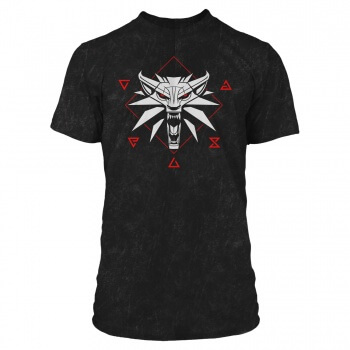 Levně Zaklínač černé tričko Witcher 3 Wolf Signs Premium vel. S