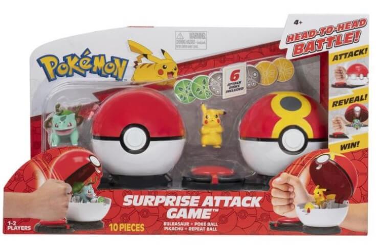 Pokémon Figure Battle - Surprise Attack Game - Pikachu vs. Bulbasaur