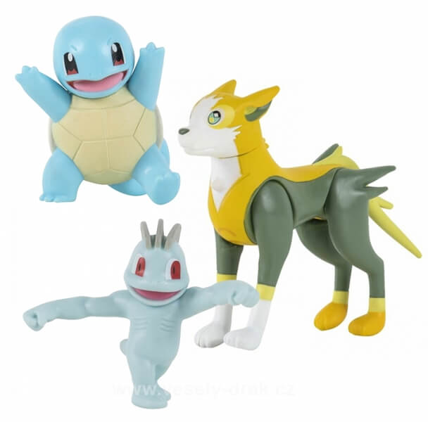 Levně Pokémon akční figurky Squirtle, Boltund a Machop 5 - 8 cm