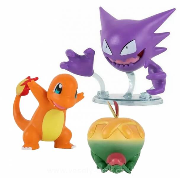 Levně Pokémon akční figurky Appletun, Haunter a Charmander 5 - 8 cm