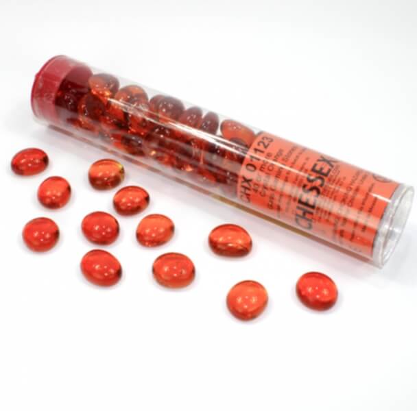 Chessex Gaming Glass Stones in Tube Orange (žetóny 1123) - 40 ks