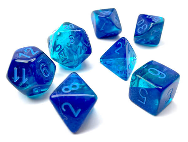 Levně Sada kostek Chessex Gemini Blue-Blue/Light Blue Luminary Polyhedral 7-Die Set