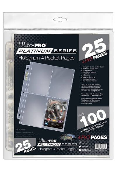 Levně Stránky do alba UltraPro 4-Pocket - Platinum Series (na velké karty nebo fotky) - 25ks