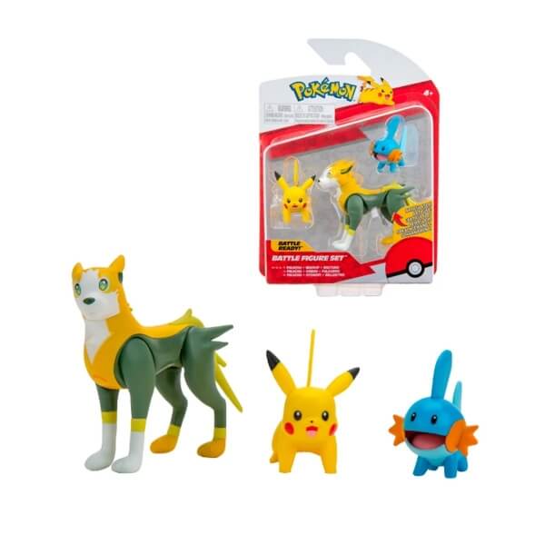 Levně Pokémon akční figurky 3-Pack Mudkip, Pikachu a Boltund 5cm