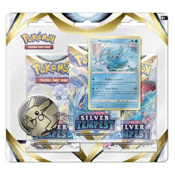 Pokémon Sword and Shield – Silver Tempest 3 Pack Blister - Manaphy