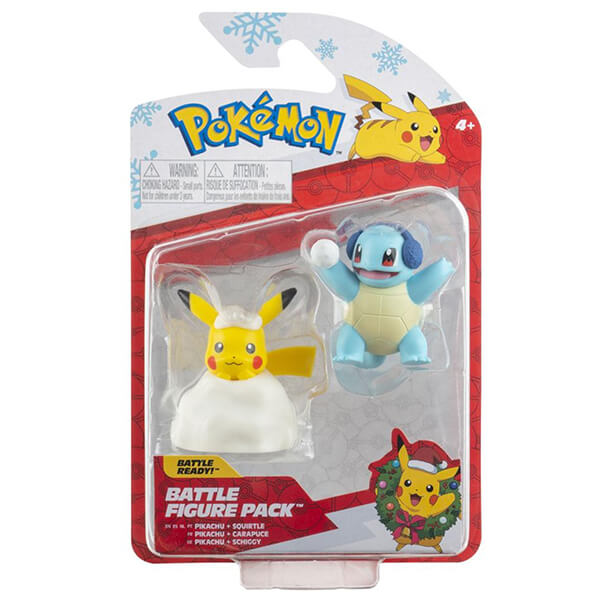 Levně Pokémon akční figurky Pikachu a Squirtle (Merry Christmas) - 5 cm