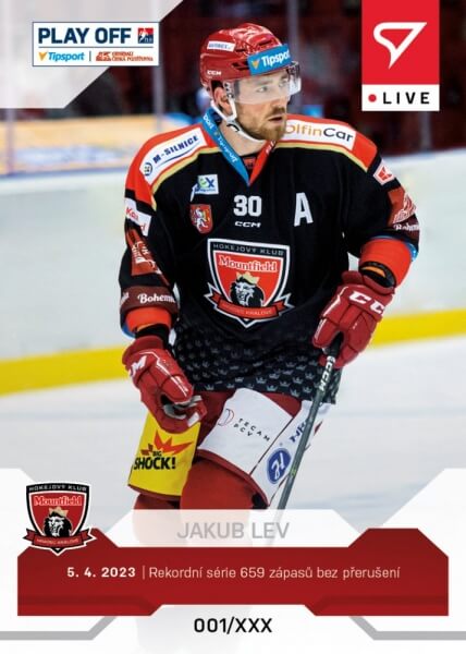 Levně Hokejová karta Tipsport ELH 2022-2023 - L-112 Jakub Lev