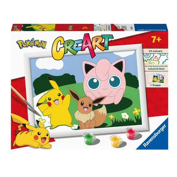 Pokémon malování podle čísel - Pikachu, Eevee a Jigglypuff