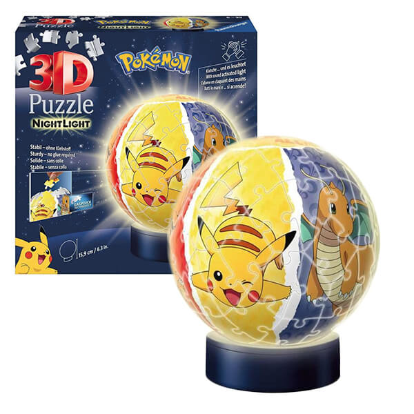 Pokémon 3D Puzzle Ball NightLight - svítící  - 72 dílů