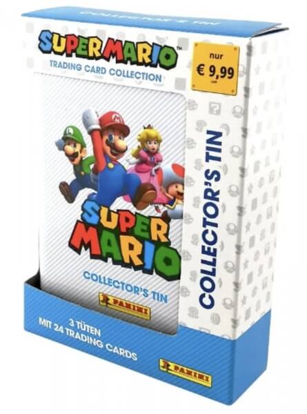 Levně Super Mario plechovka se 3 balíčky karet - bílá