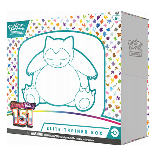Veselý drak Pokémon karty 151 Elite Trainer Box Snorlax