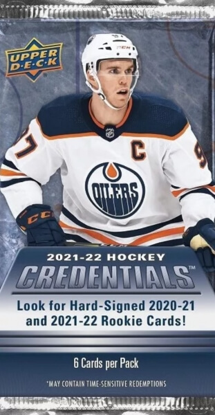 Levně 2021-2022 NHL Upper Deck Credentials Hockey Hobby Balíček