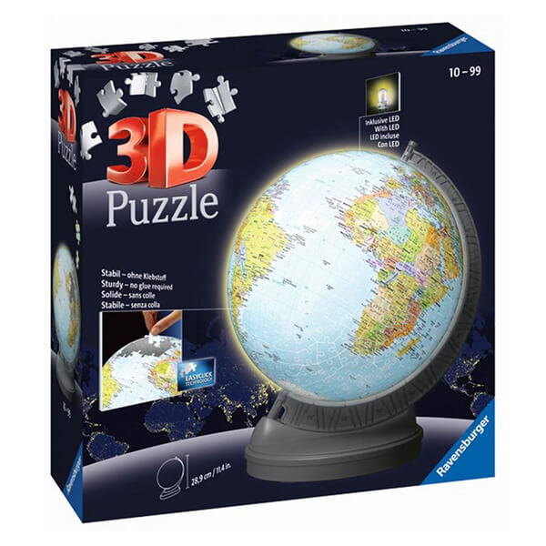 Levně 3D Puzzle Ravensburger Puzzleball Globus - svítící - 548 dílů
