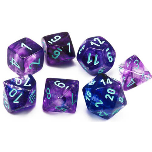 Sada kostek Chessex Nebula Luminary Nocturnal/Blue Polyhedral 7-Die Set
