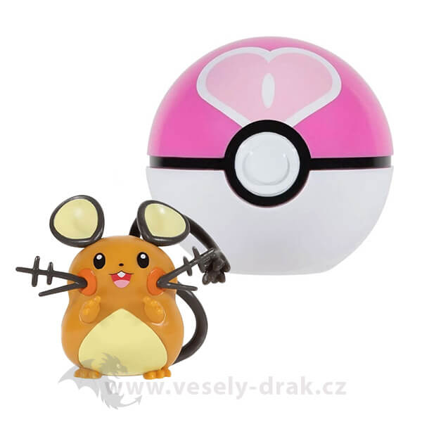 Levně Pokémon Clip and Go Love Ball - figurka Dedenne