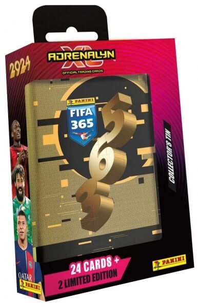 Futbalové karty Panini FIFA 365 2023/2024 Adrenalyn - plechovka malá vrecková