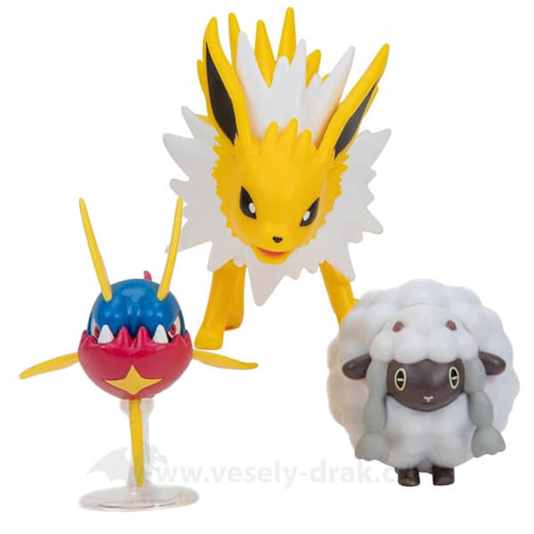 Levně Pokémon akční figurky Wooloo, Carvanha, Jolteon 5 - 7 cm