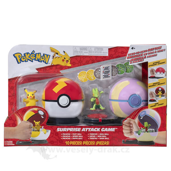Pokémon figurková bitva - Surprise Attack Game - Pikachu vs. Treecko