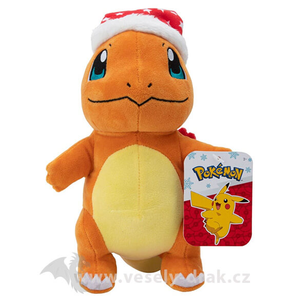 Levně Pokémon plyšák Charmander s vánoční čepkou 20 cm