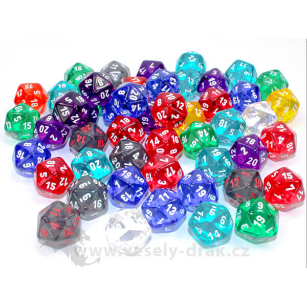 Levně Kostka Chessex Translucent Dice 20 mm D20 – 1 ks