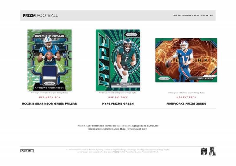 Veselý drak 2023 NFL karty amerického fotbalu Panini Prizm Mega Box