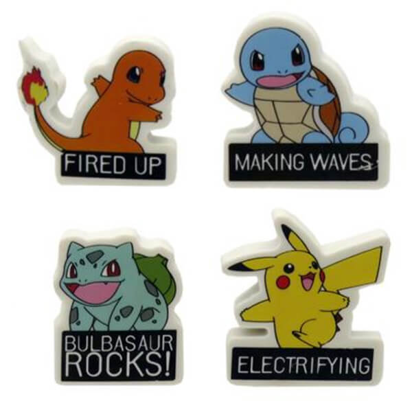 Pokémon školská guma - 4 ks