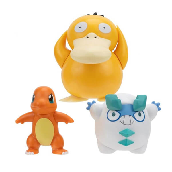 Pokémon akční figurky Charmander, Galarian Darumaka a Psyduck - 5 cm