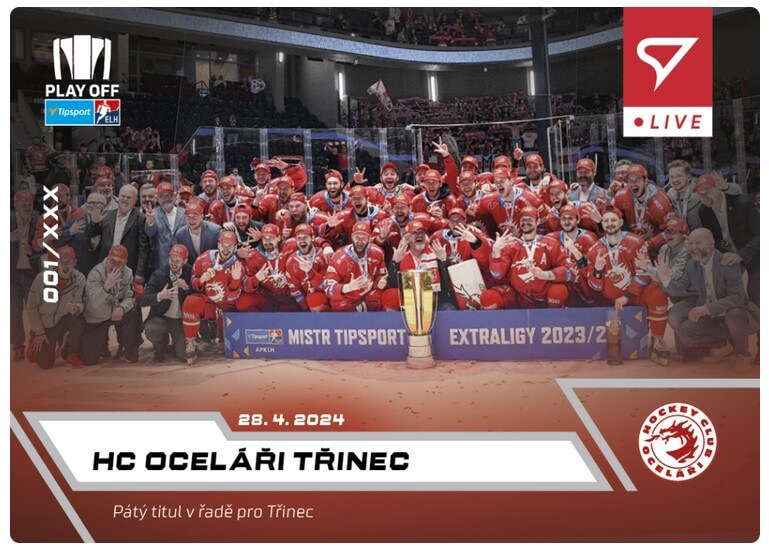 Hokejová karta Live Tipsport 2023-2024 - L-86 HC Oceláři Třinec