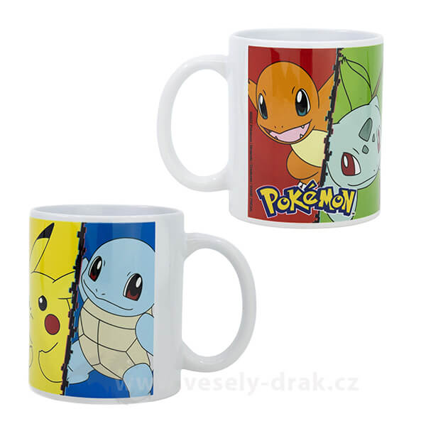 Pokémon hrnek - Pikachu, Squirtle, Bulbasaur a Charmander