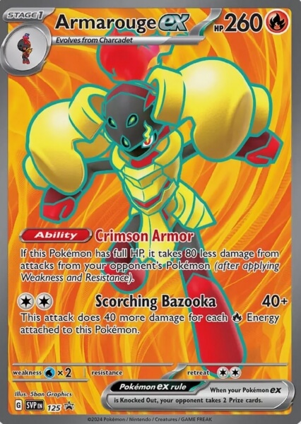 Pokémon karta Armarouge ex, Ceruledge a Charcadet z Premium Collection