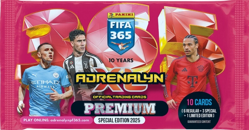 Futbalové karty Panini FIFA 365 2024/2025 Adrenalyn - Premium balíček
