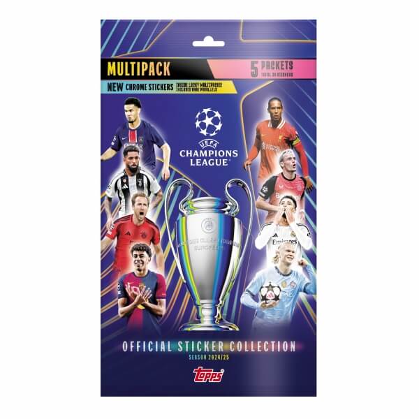 Topps Champions League 2025 Multipack - 5 balíčkov nálepiek