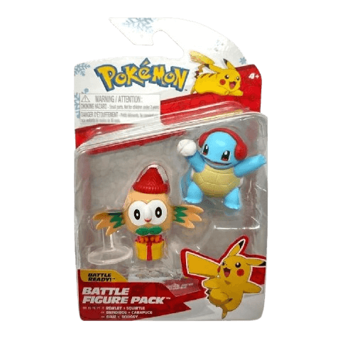 Pokémon akční figurky Squirtle a Rowlet (Holiday Edition) - 5 cm