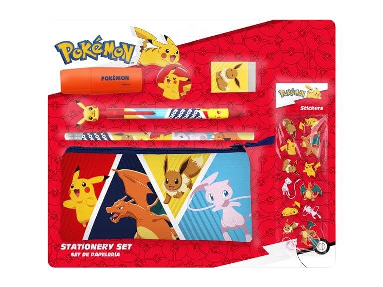 Sada školních potřeb Pokémon s penálem a samolepkami