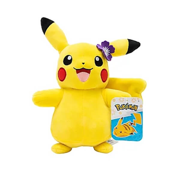 Pokémon plyšák - Pikachu s fialovým kvítkem - 20 cm