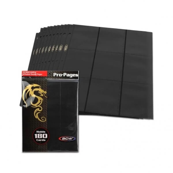 Stránka do alba BCW 9-Pocket - Side-loading Pro-Pages - Black (10 ks)