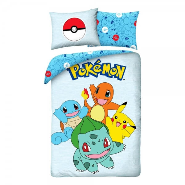 Povlečení Pokémon - Bulbasaur, Squirtle, Charmander, Pikachu